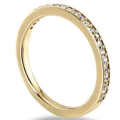 14K white gold Slim Pavé Diamond Stackable Wedding Band (1/4 ct. tw.) - alternate view 5 thumbnail