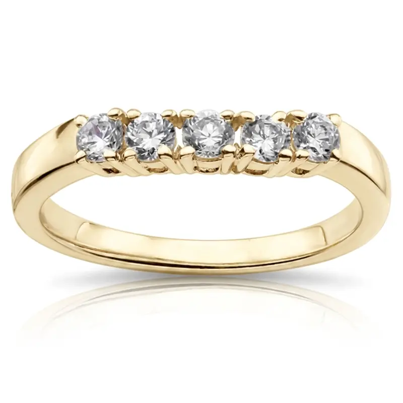 14K white gold Slightly curved 5 stone matching band (0.45 ct. tw.) - alternate view 2
