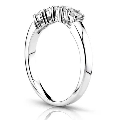 14K white gold Slightly curved 5 stone matching band (0.45 ct. tw.) - alternate view 4 thumbnail