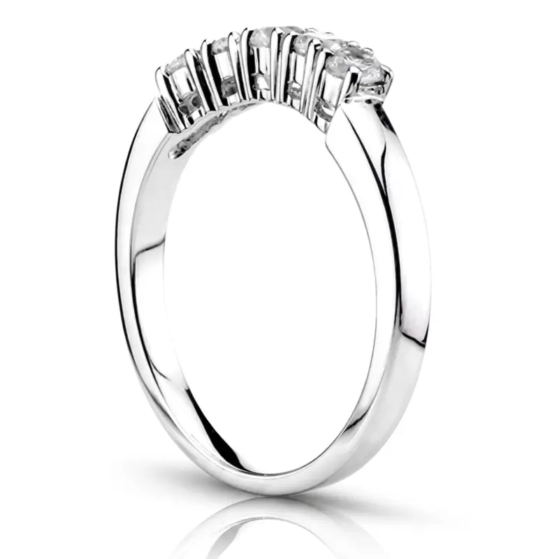 14K white gold Slightly curved 5 stone matching band (0.45 ct. tw.) - alternate view 4