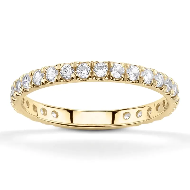 14K white gold Micro Pavé Round Diamond Anniversary Band (3/4 ct. tw.) - alternate view 2