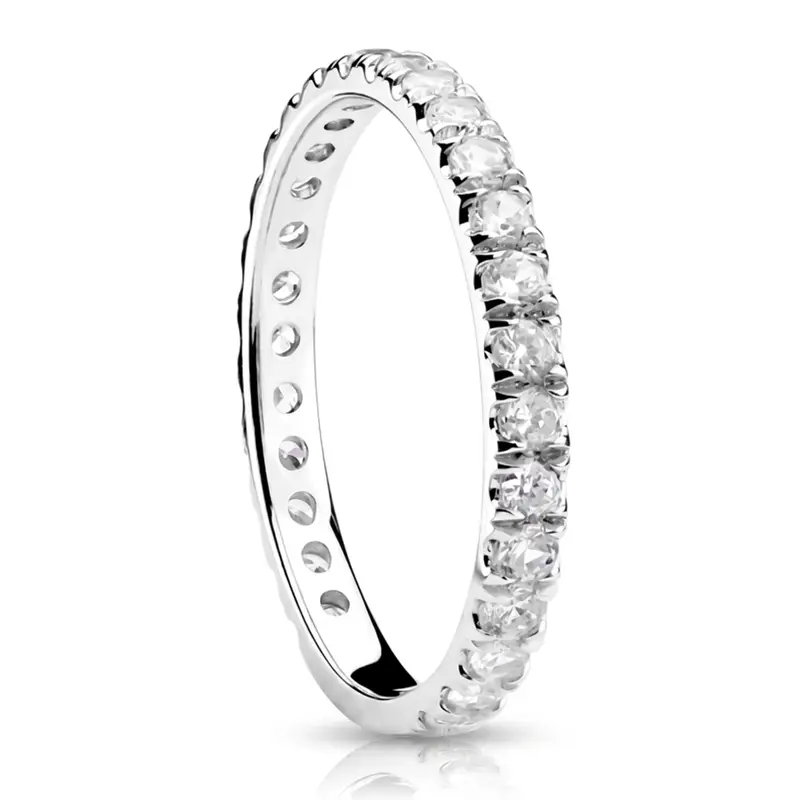 14K white gold Micro Pavé Round Diamond Anniversary Band (3/4 ct. tw.) - alternate view 6