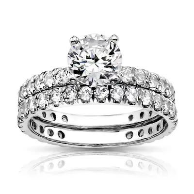 14K white gold Micro Pavé Round Diamond Anniversary Band (3/4 ct. tw.) - alternate view 5 thumbnail