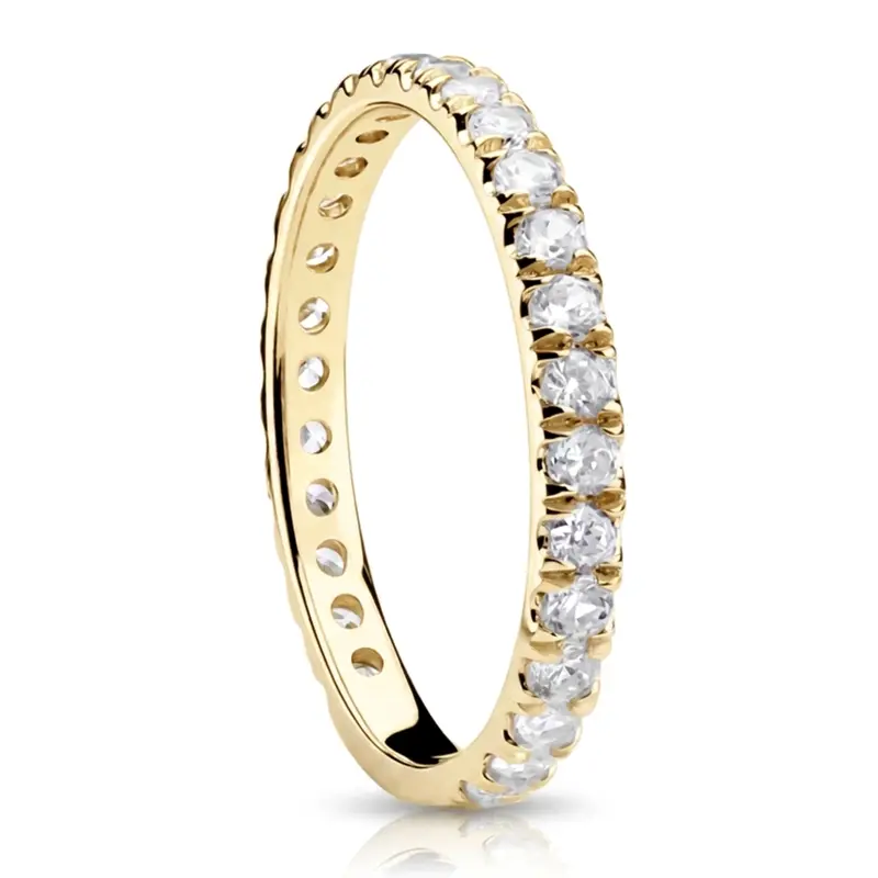 14K white gold Micro Pavé Round Diamond Anniversary Band (3/4 ct. tw.) - alternate view 3