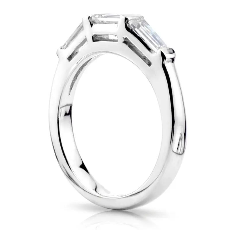14K white gold Baguette Cut Diamond Matching Band (0.48ct. tw.) - alternate view 3