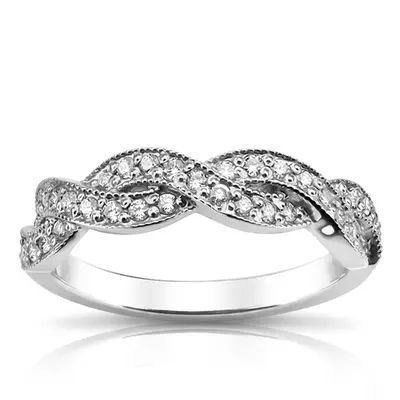18K white gold Infinity Twist Diamond Anniversary Band (1/2 ct. tw.) - alternate view 3 thumbnail