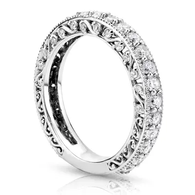 18K white gold Filigree Scroll Work Diamond Anniversary Wedding Band (1.00 ct. tw.) - alternate view 8 thumbnail
