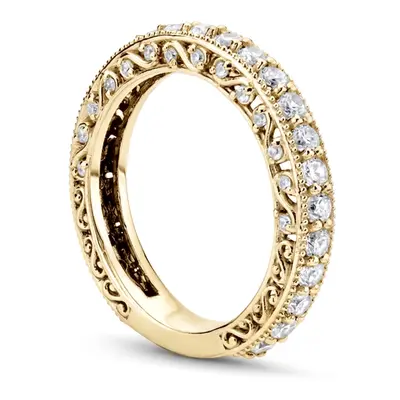 18K white gold Filigree Scroll Work Diamond Anniversary Wedding Band (1.00 ct. tw.) - alternate view 5 thumbnail