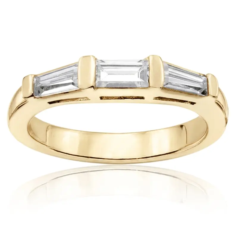 14K white gold Baguette Cut Diamond Matching Band (0.48ct. tw.) - alternate view 2