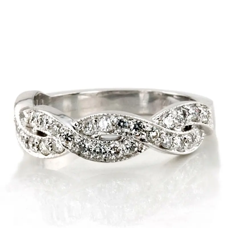 18K white gold Infinity Twist Diamond Anniversary Band (1/2 ct. tw.) - main view