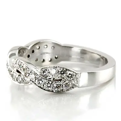 18K white gold Infinity Twist Diamond Anniversary Band (1/2 ct. tw.) - alternate view 6 thumbnail