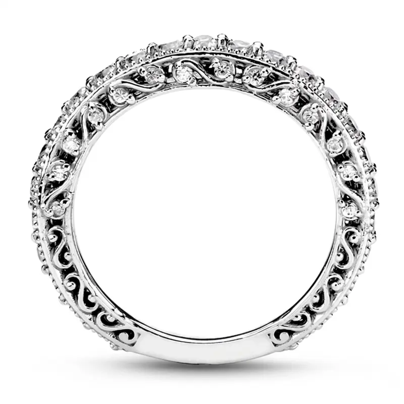 18K white gold Filigree Scroll Work Diamond Anniversary Wedding Band (1.00 ct. tw.) - alternate view 6