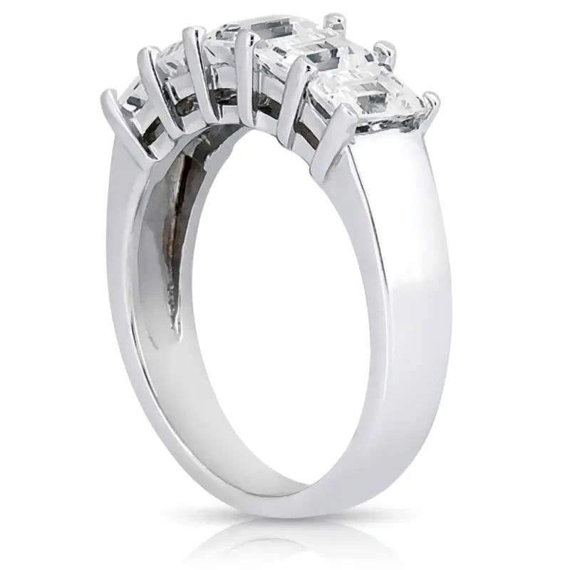 14K white gold Emerald Cut Prong Set Diamond Wedding Band (1.25 ct. tw.) - main view