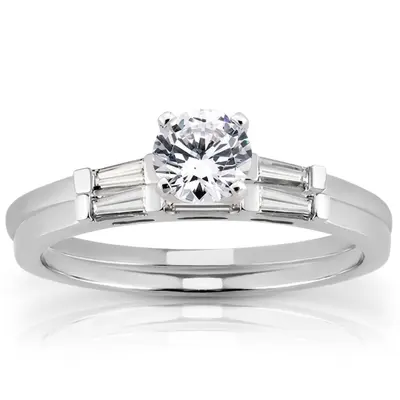18K white gold 0.18 ct. Diamond Bridal Ring 3 - alternate view 6 thumbnail