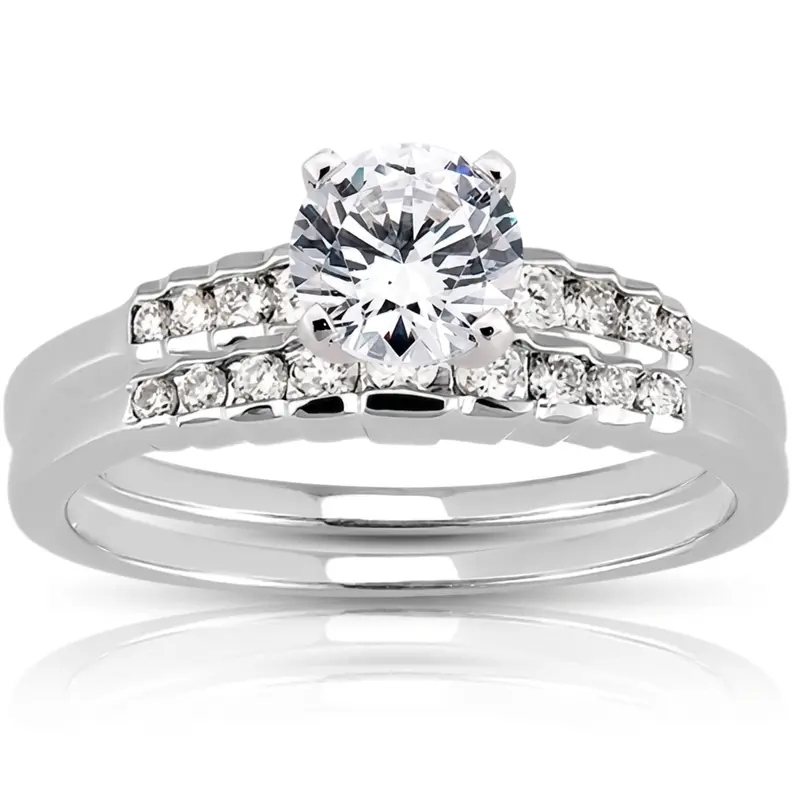 18K white gold 0.13 ct. Diamond Bridal Ring 1 - alternate view 3