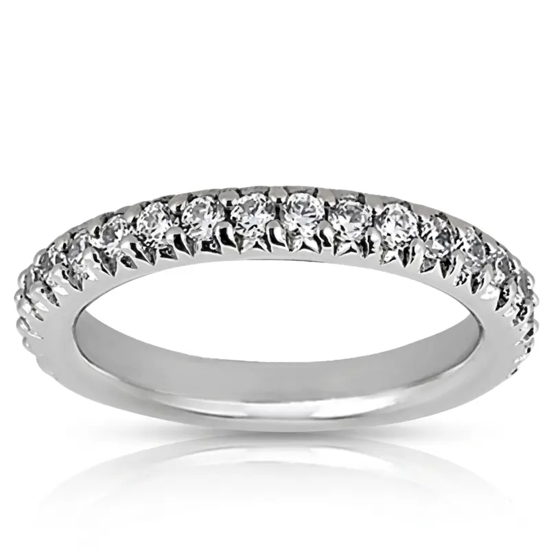 14K white gold Round Cut Prong Set Diamond Bridal Ring (0.60 ct. tw.) - main view
