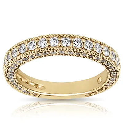 Milgrain Round Cut Diamond Wedding Ring (1 ct. tw.) alternate view