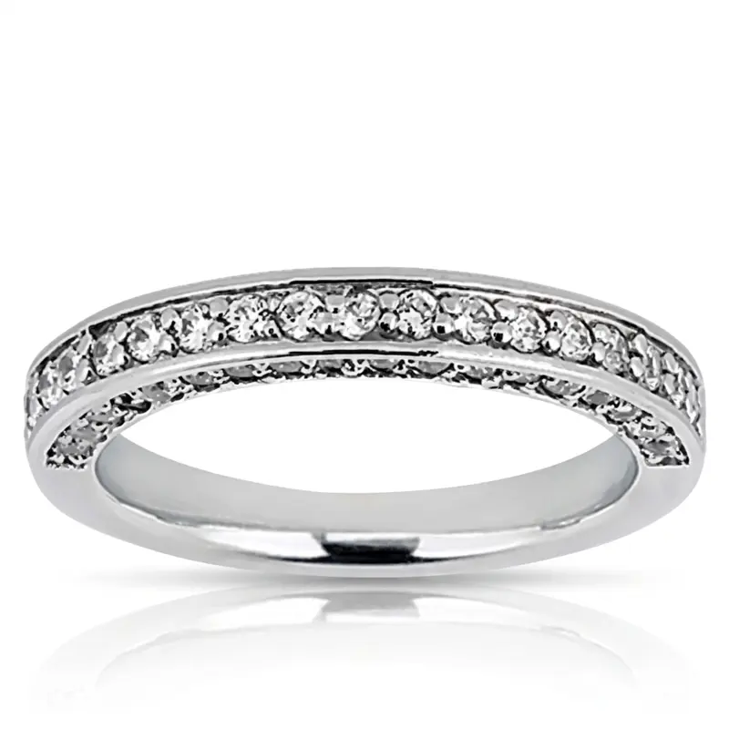 14K white gold Round Cut Prong Set Diamond Bridal Ring (0.62 ct. tw.) - main view