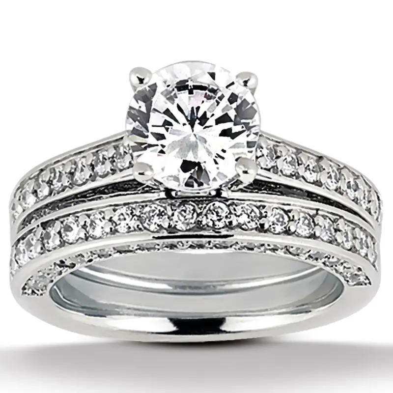 14K white gold Round Cut Prong Set Diamond Bridal Ring (0.62 ct. tw.) - alternate view 4