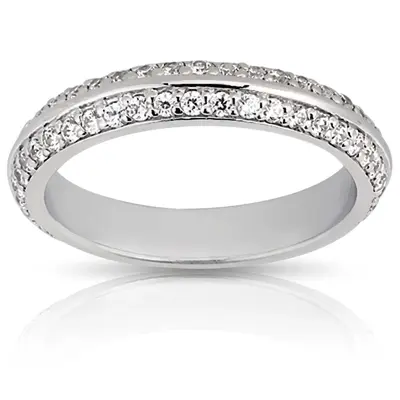 0.38 ct. Round Cut Bead Set Diamond Bridal Ring