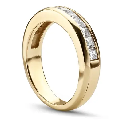 18K white gold Modern Princess Cut Diamond Channel Band (5/8 ct. tw.) - alternate view 4 thumbnail