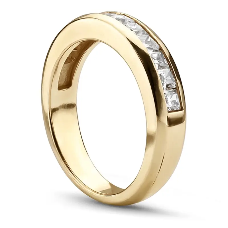 18K white gold Modern Princess Cut Diamond Channel Band (5/8 ct. tw.) - alternate view 4