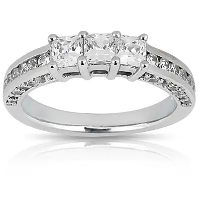 Antique Three Stone Diamond Bridal Ring (1.07 ct. tw.)