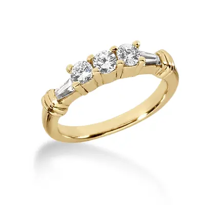 Round and Baguette Cut Bar Set Diamond Bridal Ring (0.69 ct. tw.) alternate view