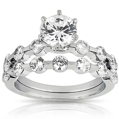 14K white gold Diamond Bridal Ring (0.49 ct. tw.) - alternate view 3 thumbnail