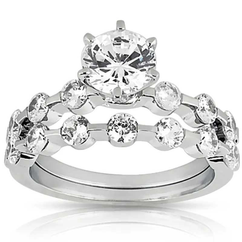 14K white gold Diamond Bridal Ring (0.49 ct. tw.) - alternate view 3