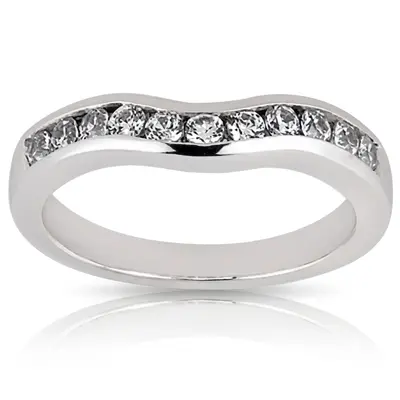 Round Cut Channel Set Curved Diamond Bridal Ring (0.26 t.c.w.)