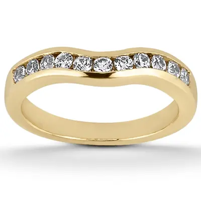 18K white gold Round Cut Channel Set Curved Diamond Bridal Ring (0.26 t.c.w.) - alternate view 3 thumbnail