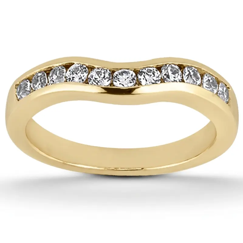 18K white gold Round Cut Channel Set Curved Diamond Bridal Ring (0.26 t.c.w.) - alternate view 3