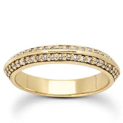 Double Row Pave Set Round Diamond Bridal Ring alternate view