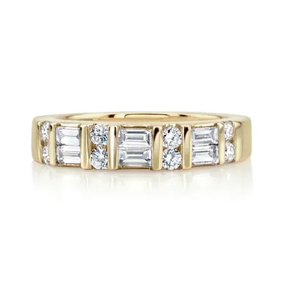 2/3 ct. Double Row Multi-Shape Diamond Wedding Ring