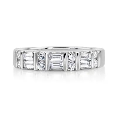 2/3 ct. Double Row Multi-Shape Diamond Wedding Ring alternate view