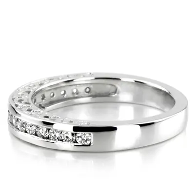 18K white gold 0.34 ct. Channel Set Antique Diamond Wedding Band - alternate view 3 thumbnail