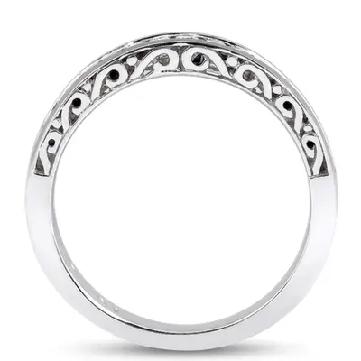 18K white gold 0.34 ct. Channel Set Antique Diamond Wedding Band - alternate view 4 thumbnail
