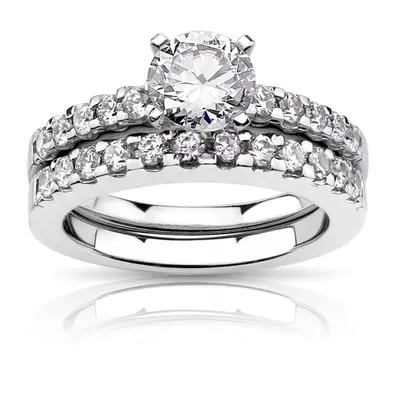18K white gold Shared Prong Set Diamond Wedding Band (0.42ct. tw) - alternate view 4 thumbnail