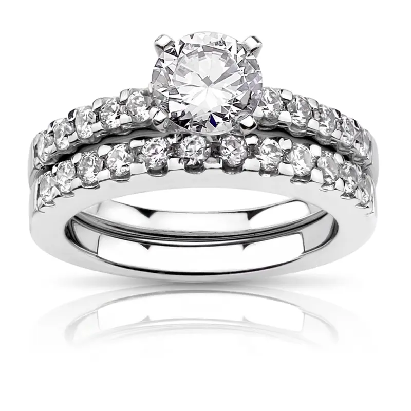 18K white gold Shared Prong Set Diamond Wedding Band (0.42ct. tw) - alternate view 4