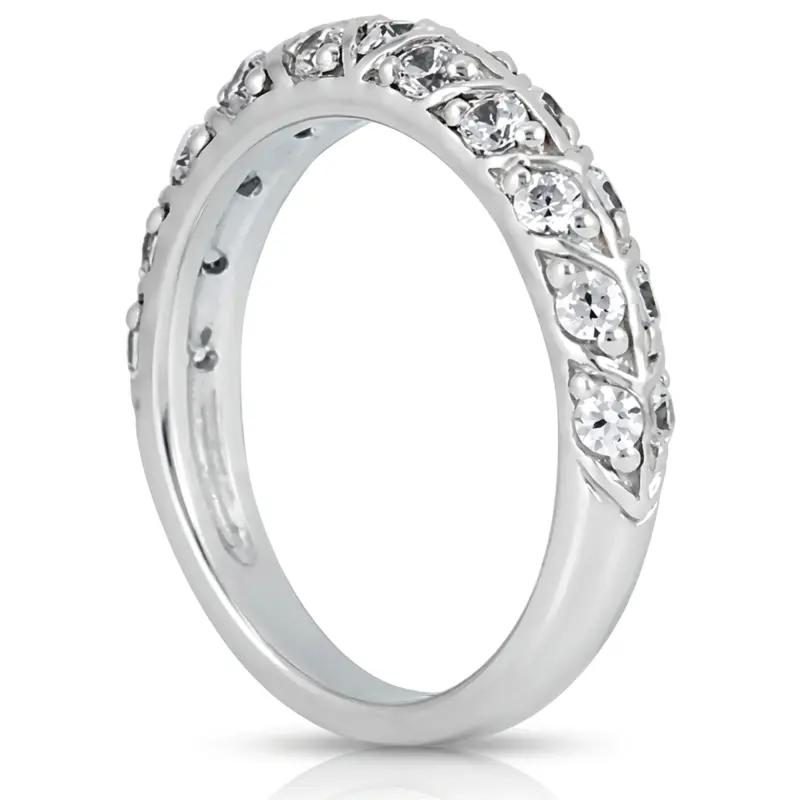 14K white gold 0.63 ct. Round Cut Fancy Diamond Bridal Ring - main view