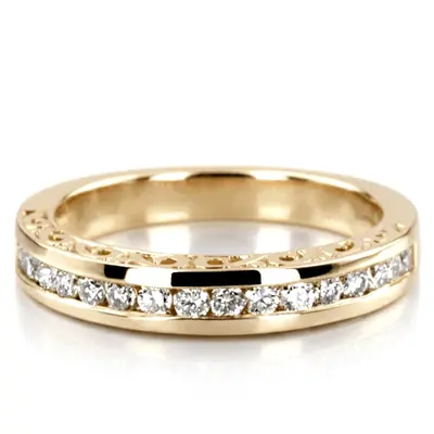 18K white gold 0.34 ct. Channel Set Antique Diamond Wedding Band - alternate view 7 thumbnail