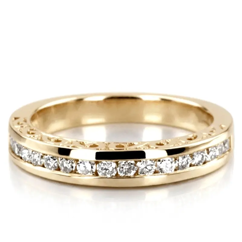 18K white gold 0.34 ct. Channel Set Antique Diamond Wedding Band - alternate view 7
