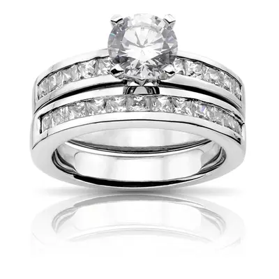 14K white gold 0.60 ct. Princesss Cut Channel Set Diamond Wedding Band - alternate view 5 thumbnail