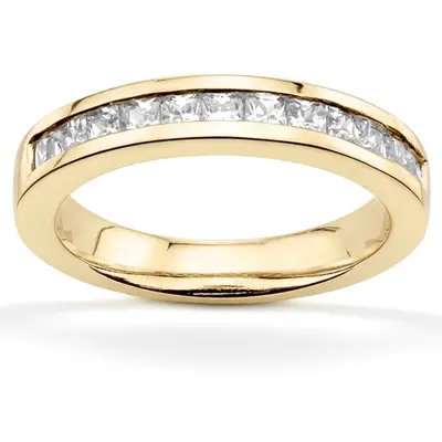 14K white gold 0.60 ct. Princesss Cut Channel Set Diamond Wedding Band - alternate view 4 thumbnail