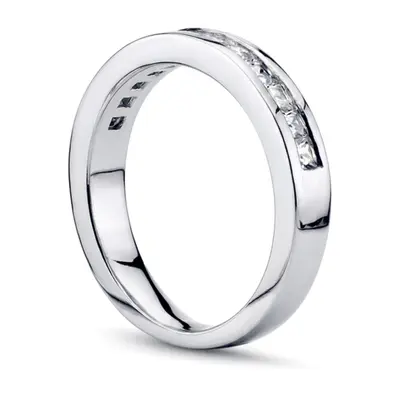 14K white gold 0.60 ct. Princesss Cut Channel Set Diamond Wedding Band - alternate view 3 thumbnail