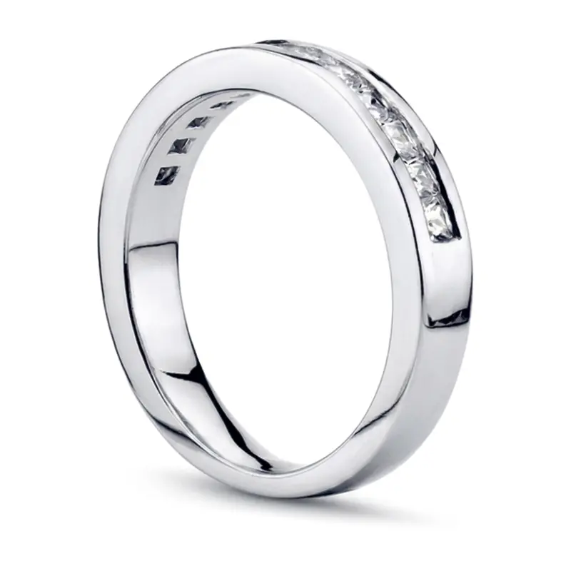 14K white gold 0.60 ct. Princesss Cut Channel Set Diamond Wedding Band - alternate view 3