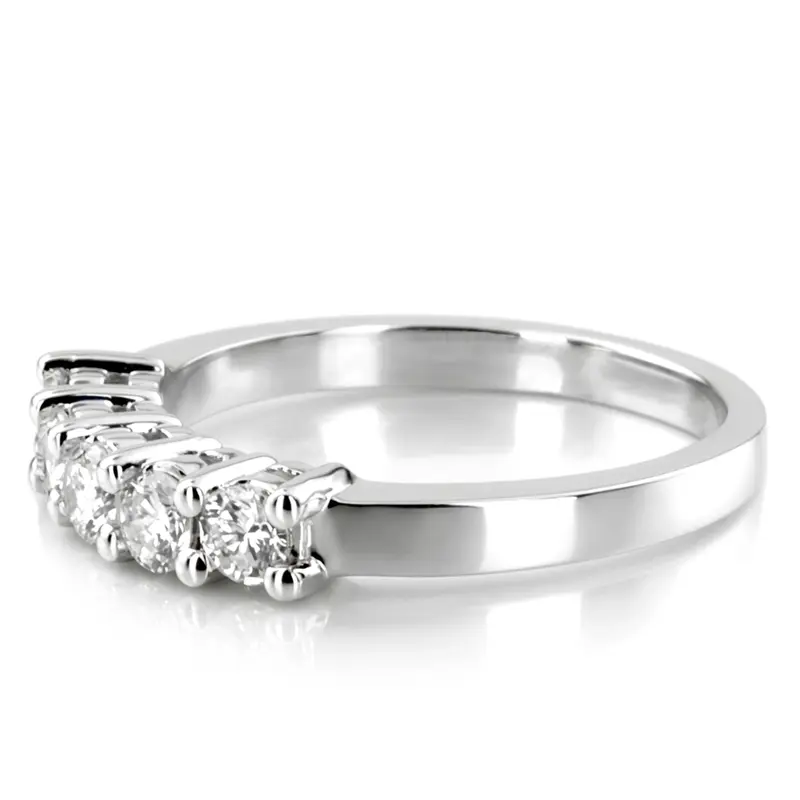 14K white gold Five Stone Round Cut Prong Set Diamond Anniversary Ring (0.50 ct. tw.) - alternate view 2