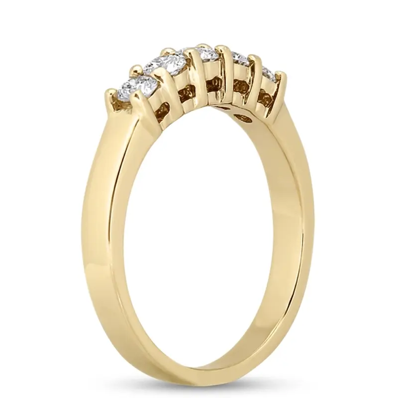 14K white gold Five Stone Round Cut Prong Set Diamond Anniversary Ring (0.50 ct. tw.) - alternate view 4