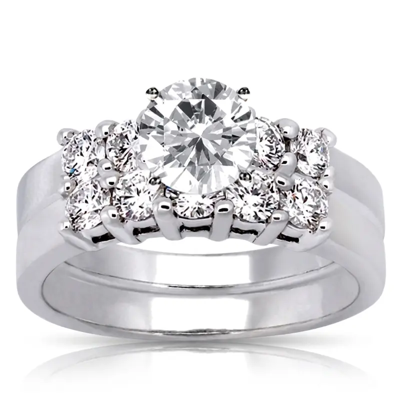 14K white gold Five Stone Round Cut Prong Set Diamond Anniversary Ring (0.50 ct. tw.) - alternate view 5